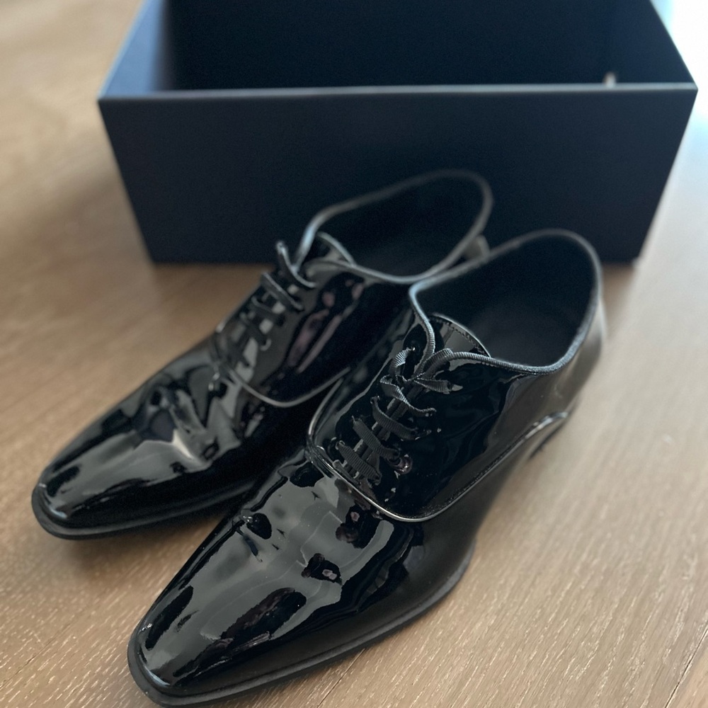 Suitsupply Black Tuxedo Oxford Leather Shoes